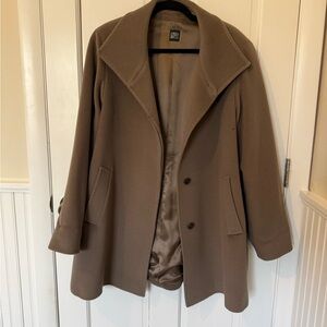 Cinzia Rocca Icons Taupe Brown Wool Coat